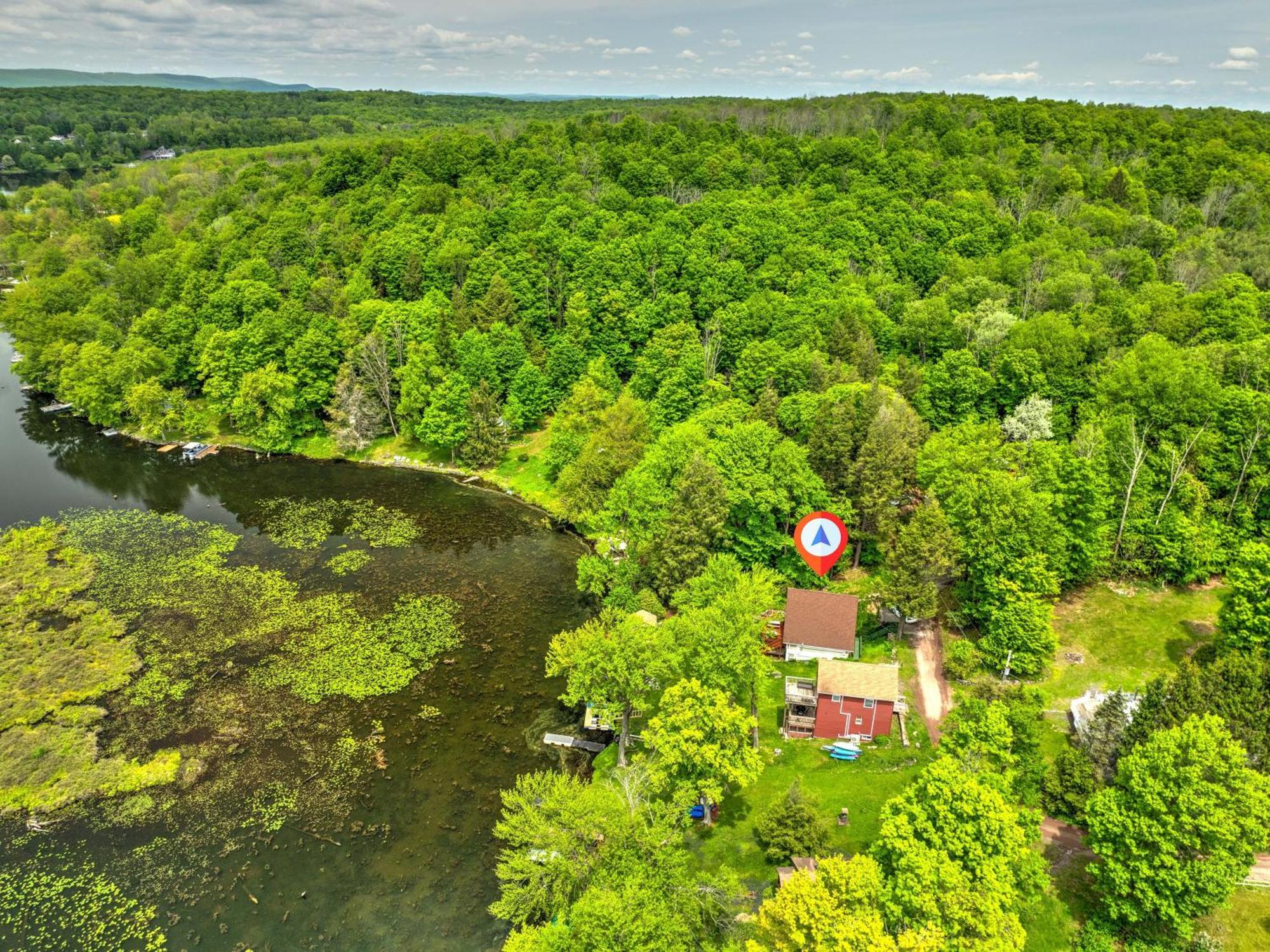 Lakefront A-Frame, Dock, Kayaks, Fire Place Lake Ariel Buitenkant foto